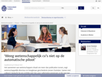 ???Weeg wetenschappelijk cv???s niet op de automatische piloot??? - Universiteit Leiden ???Weeg wetenschappelijk cv???s niet op de automatische piloot??? - Universiteit Leiden